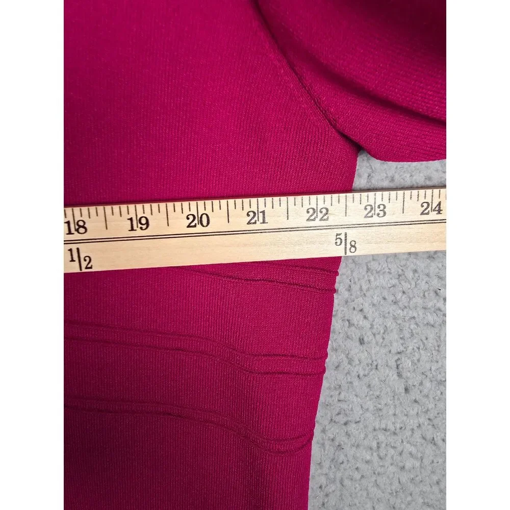 Cable and Gauge Woman Twin Set Cardigan Shell Fuchsia Pink 2X Plus Viscose Knit